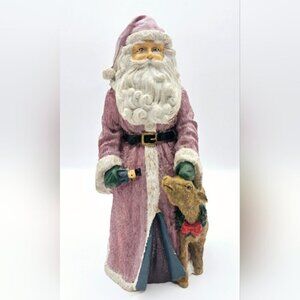 Midwest Importers Santa Claus with Deer Resin Christmas Figurine 7.5 Inch